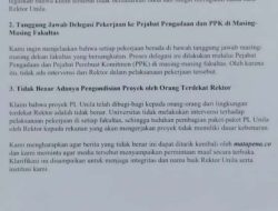 Klarifikasi Hak Jawab Unila Atas Pemberitaan Dugaan Orang Dekat Rektor Kondisikan Proyek