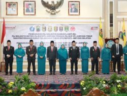 Pj. Gubernur Samsudin Kukuhkan Pjs Bupati/Walikota Lamtim, Lamteng, Bandarlampung dan Metro, Serahkan Surat Plt Bupati Lamsel