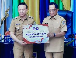 Pemkab Pringsewu Raih Penghargaan Insentif Fiskal dari Kemendagri