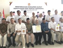 13 Calonkada Resmi Terima B1KWK dari Gerindra Lampung