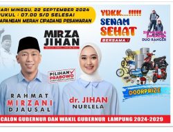 Pasangan Mirza-Jihan Gelar Senam Sehat di Pesawaran