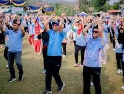 Mirza Hadiri Apel Barisan Caping Petani dan Buka Senam Sehat di Lampung Selatan